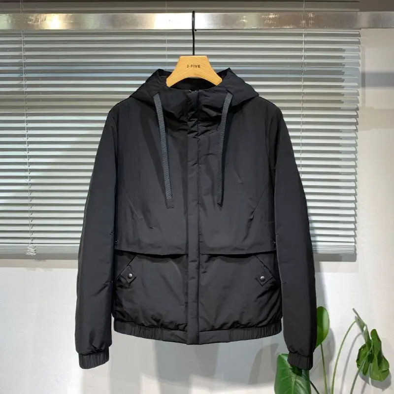 

Large Size New Style Men'S Cotton Hooded Jacket Autumn Winter Korean Fashion Versatile With Nood Dress Casual Warm Coat M106