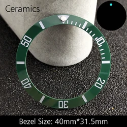 Blue Luminous Ceramic/Aluminum Watch Bezel Insert - Sloping 40mm - 40mm (1 green)