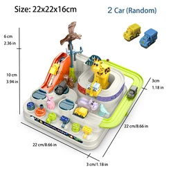 Adventure Track Racing Toy Set: Interactive Brain - Boosting Fun (Yellow - 2 - car)