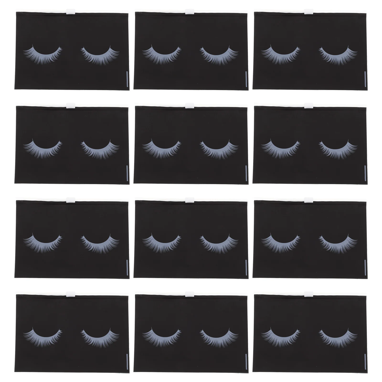 

50Pcs Lash Zipper Creative Eyelash Pattern Makeup Bag Travel Pouch
