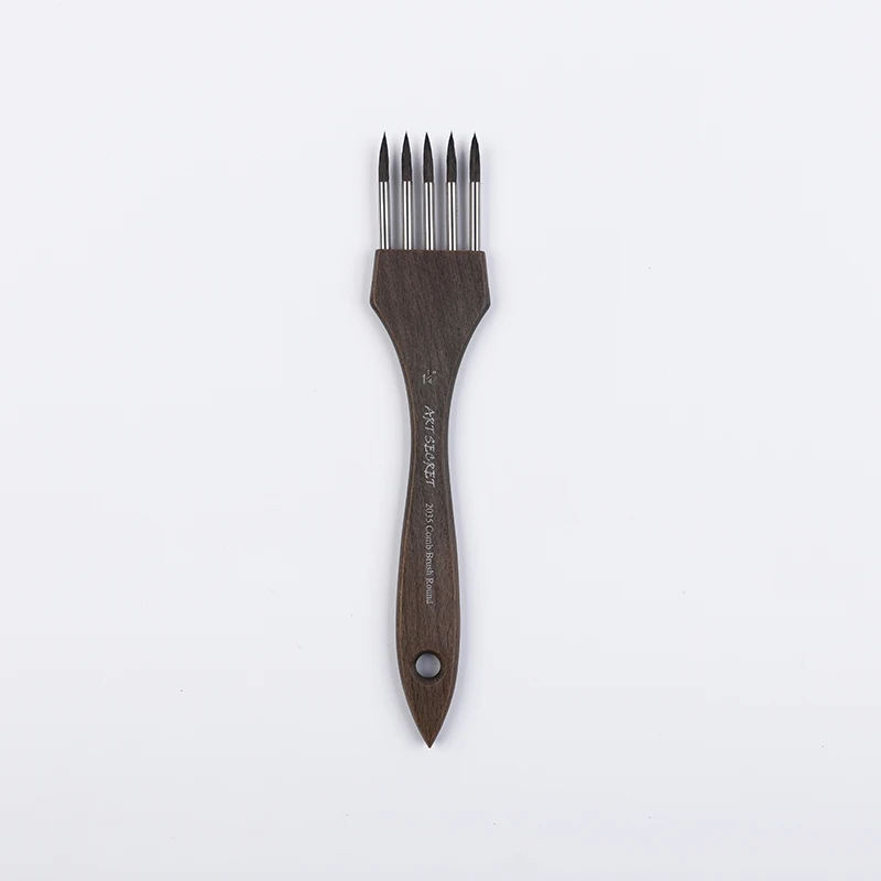 ArtSecret Multi-Tooth Comb Watercolor Acrylic Paint Brush #2035 Horsehair Mix Nylon Hair Wooden Handle Art Stationery 6