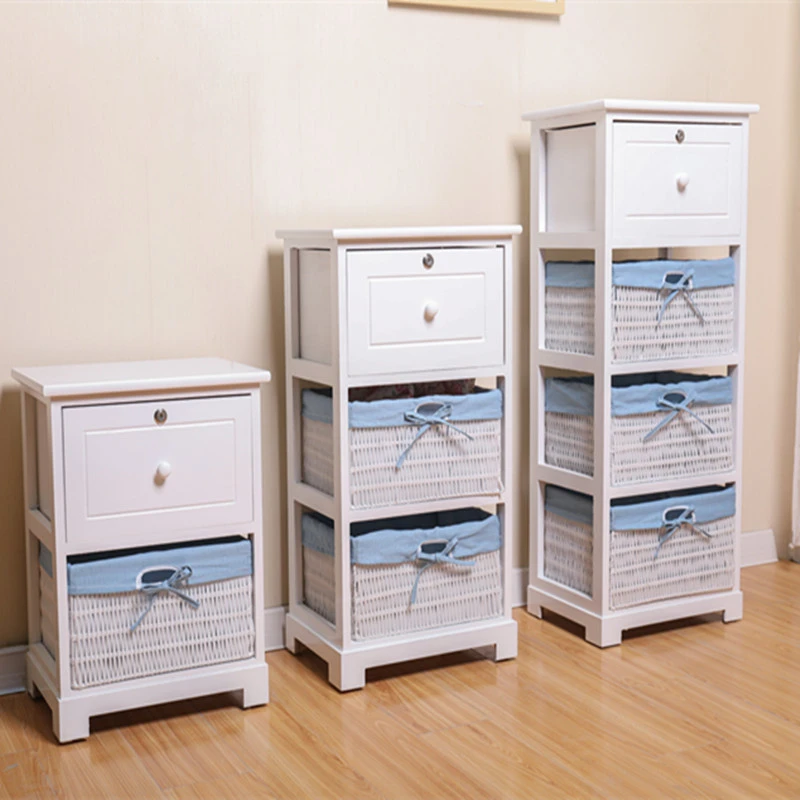 Modern Contracted Chest Of Drawers Bedroom Solid Wood With Locked