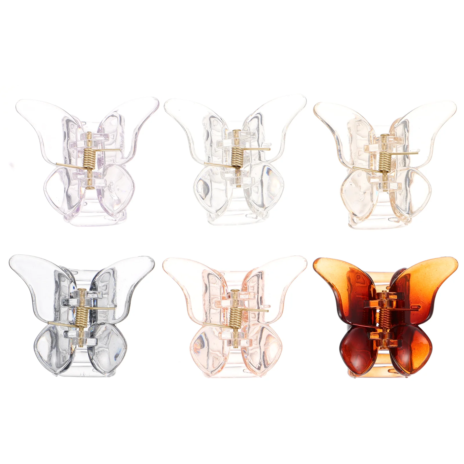 

6 Pcs Colorful Butterfly Clips Bangs Hair Claw Barrette Metal Butterflies Jaw Plastic Miss