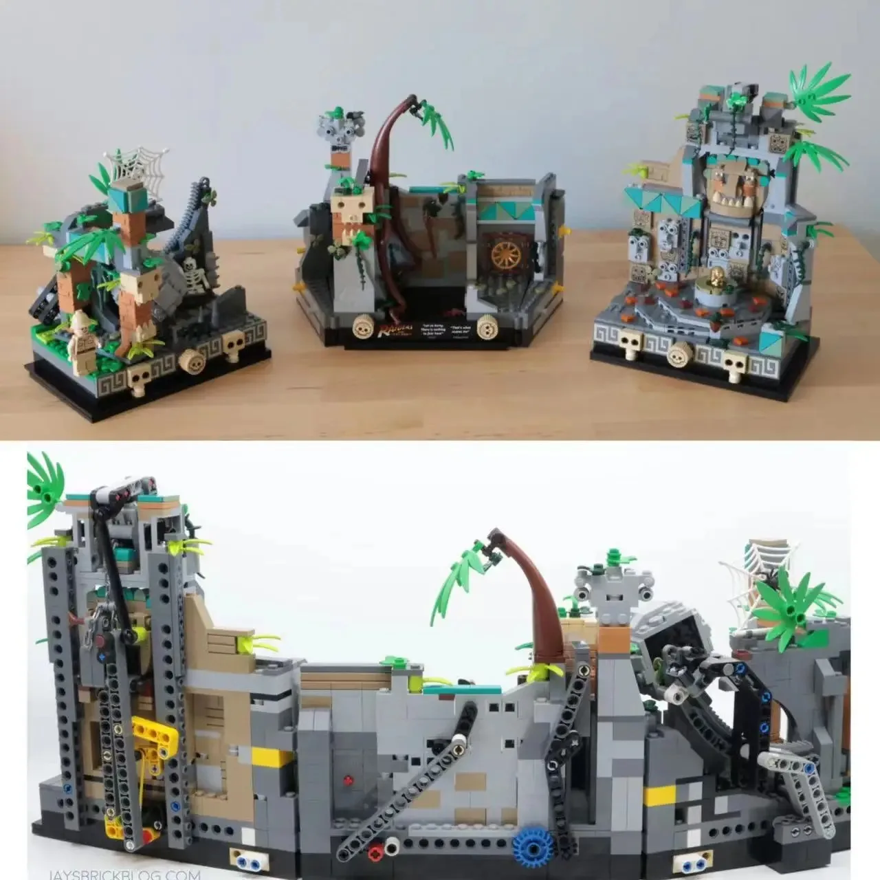 1545피스 MOC 황금상 사원 77015 조립 키트 인디애나 존스 잃어버린 유물 사냥꾼 영화 장면 블록 브릭 장난감