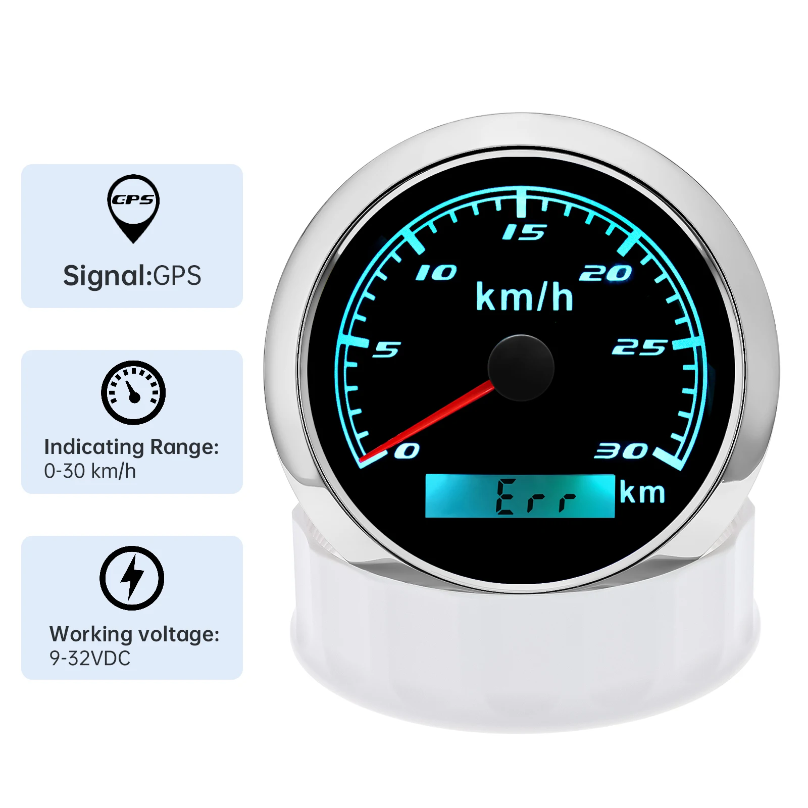 85mm Car Boat Motorcycle GPS Speedometer Gauge 7 Colors LED Backlight 60KMH 120KMH Waterproof Speed Gauge Meter with GPS Antenna