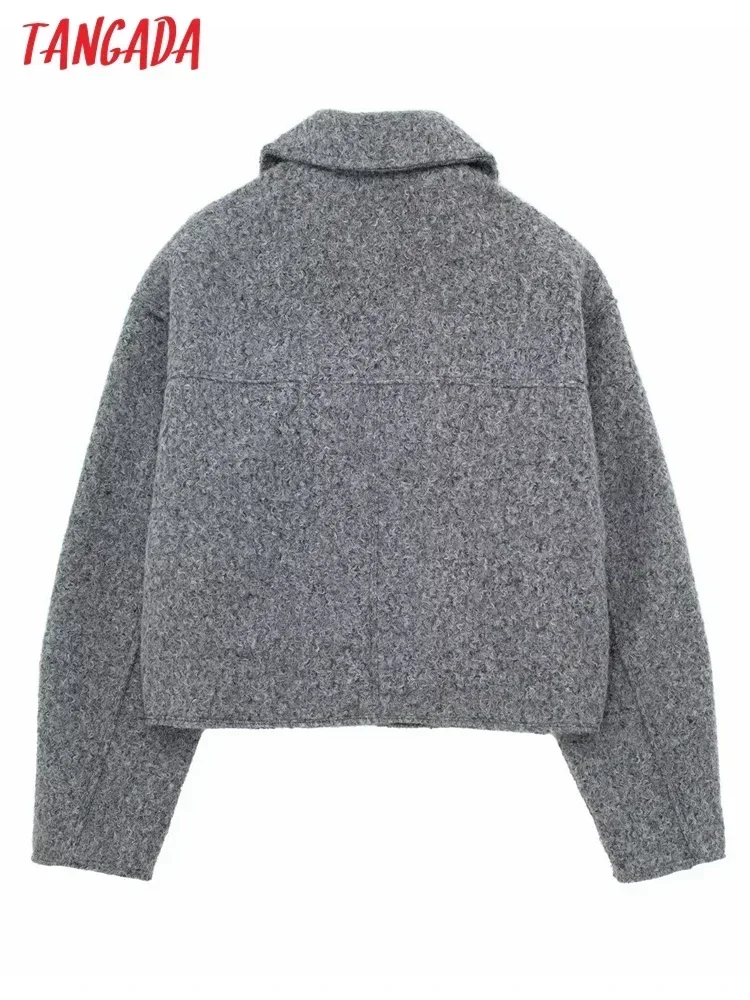 【新品未使用】Acka. over wool jacket Tangada 2024 Women Oversized Wool Jacket Bomber Zipper