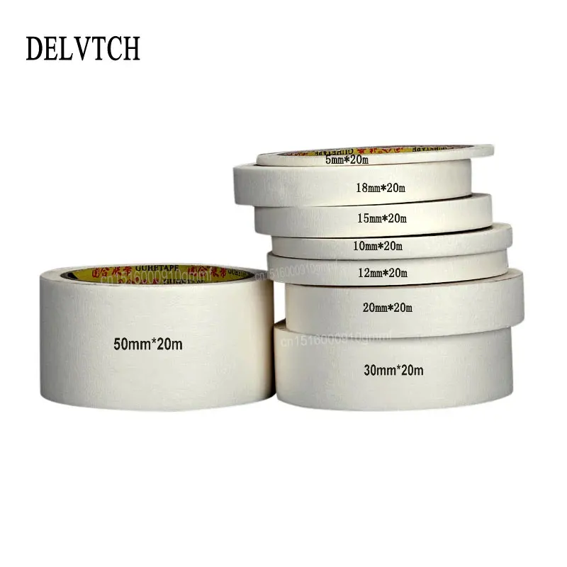 DELVTCH White Color Adhesive Masking Tape Bands Single Side Tearable Writable Office House Oil Painting Art Sketch Paper Sticker 6