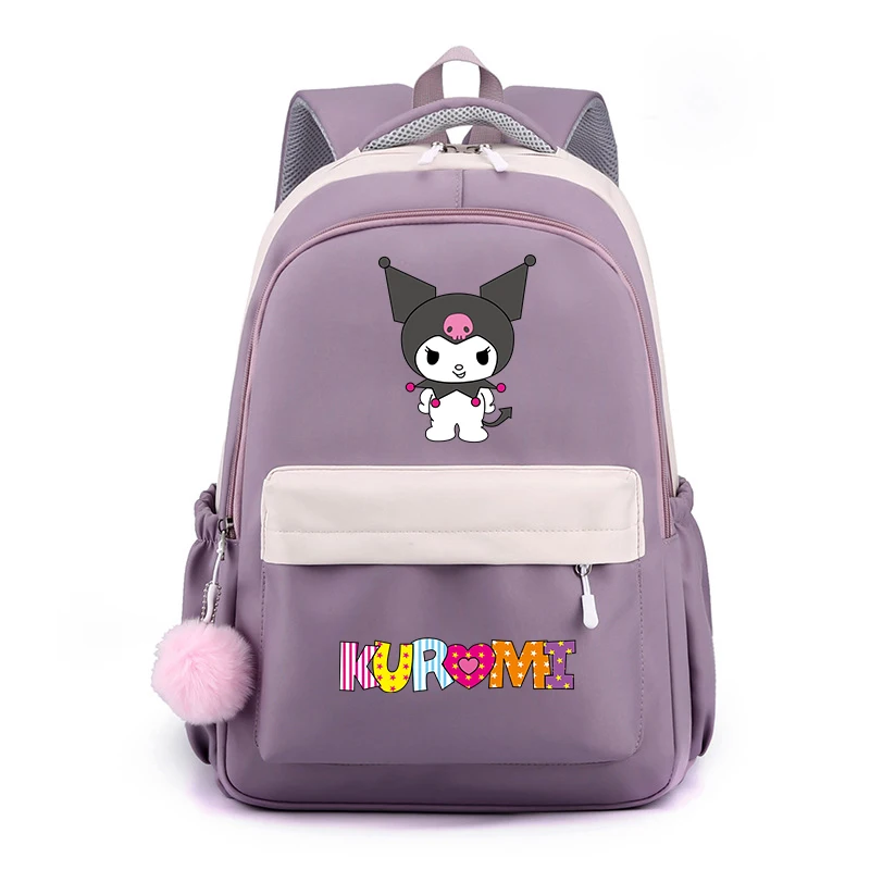 

Sanrio Kuromi Schoolbag Kawaii Student School Bag Anime Cartoon Bookbag Rucksack Mochilas Teen Backpack Girl Women Travel Bags