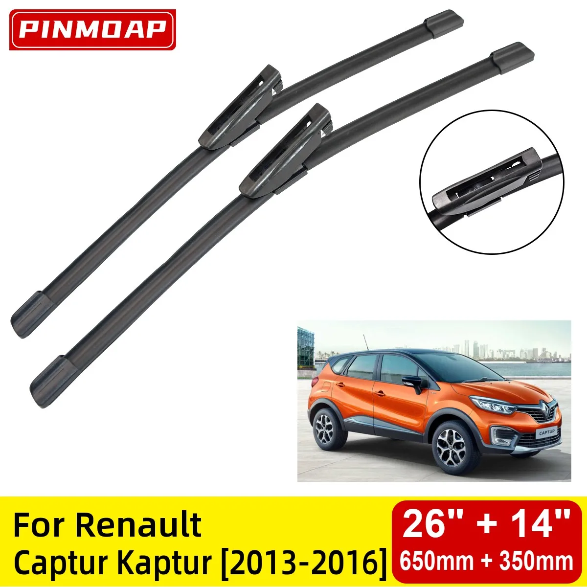 Spazzole Tergicristallo Anteriore Per Renault Captur Kaptur 2013-2016 Parabrezza Parabrezza 26 "+ 14" 2013 2014 2015 2016