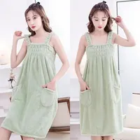 New Wearable Bath Towel Dress Women's Fast Drying Beach Spa Magical Nightwear Sleeping Shirts Clothes Bathrobe Bath Skirt 1