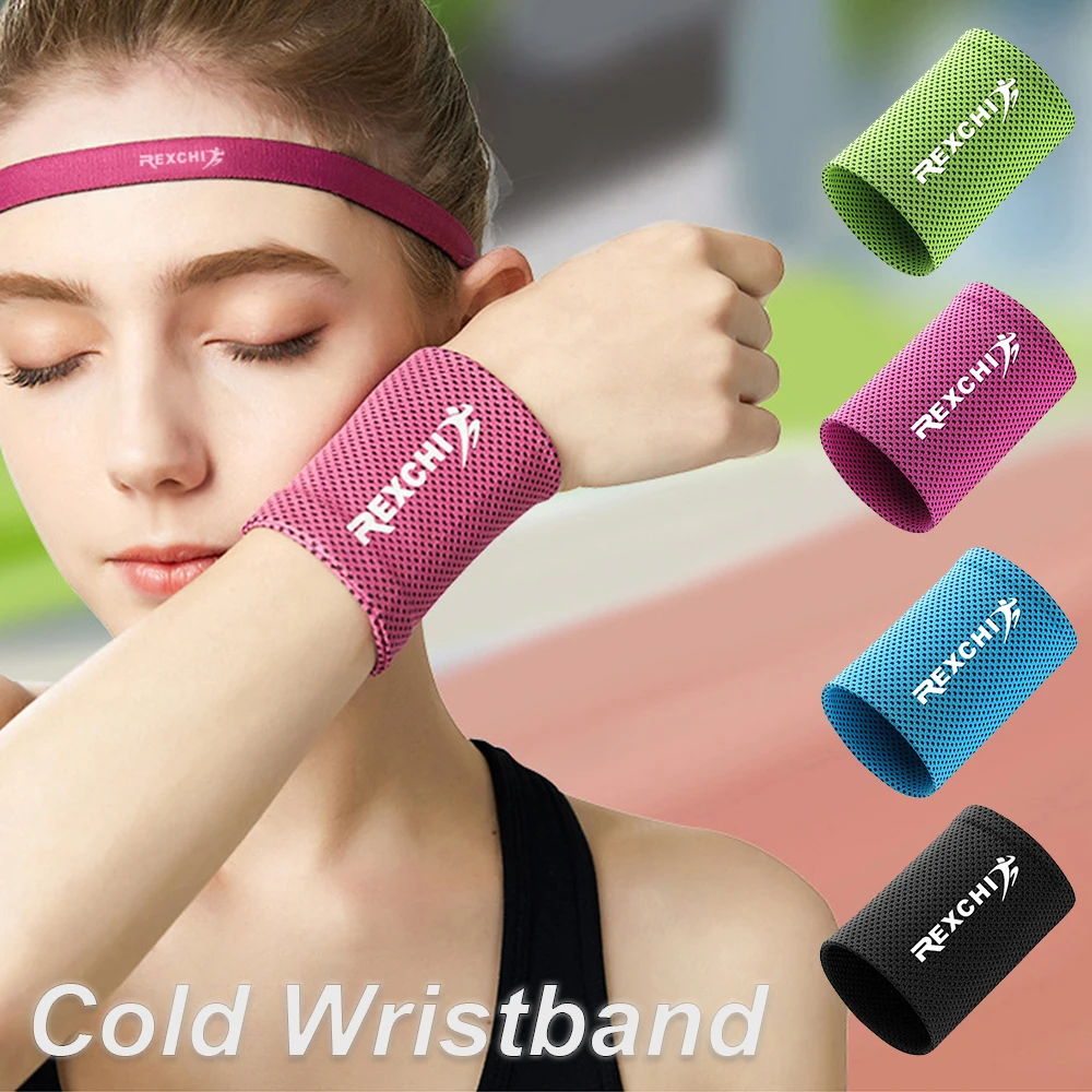 1Pc Wrist Brace Support Breathable Ice Cooling Sweat Band Tennis