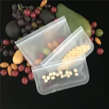 Bolsa de silicona para almacenamiento de alimentos, bolsa reutilizable con cierre de cremallera, a prueba de fugas, envoltura fresca con cierre hermético, 5 piezas
