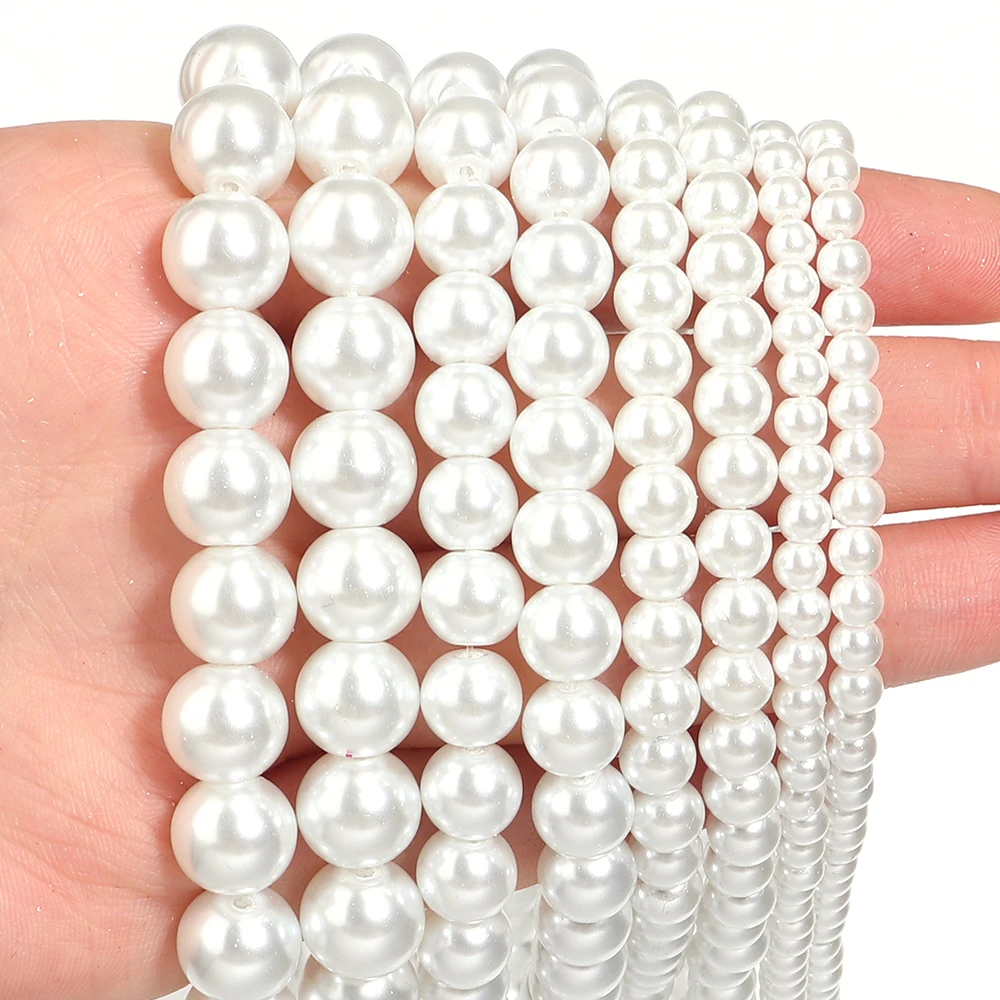 Imitation Pearl Beads 1strand/lot Vintage White Baroque Shell Pearl Loose For DIY Women Jewelry Findings Accessories