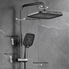 Newly Piano Digital Shower Set of 12 Inch Rainfall Shower Head Hot Cold Bathroom Mixer Faucets Brass Grey Digital Shower System 6