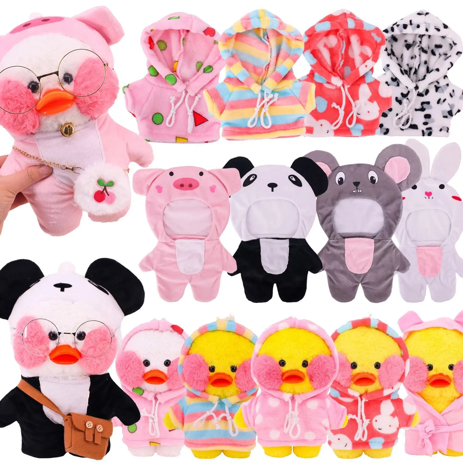 30cm Lalafanfan Duck Clothes Cute Animal Set Plush Toy Fashion Sweater