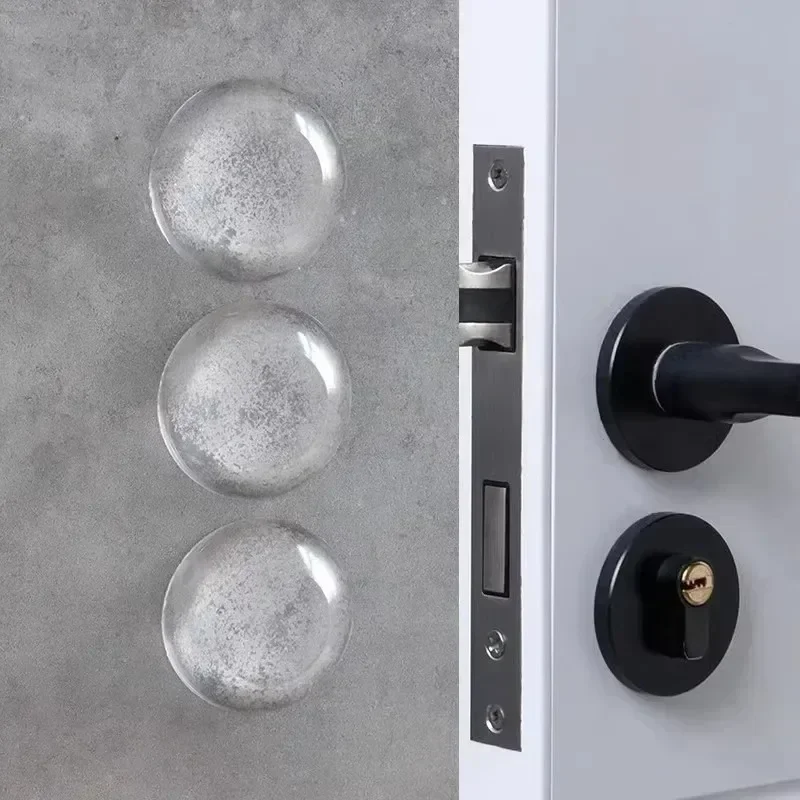 Door Stopper Silicone Door Stopper Door Stopper Bumpers 30/6Pcs Door Handle Bumper Pad Self Adhesive Clear Silicone Wall Protector Anti Bump Washable Reusable Round Door Stop Muffler