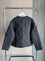 ETJ 2025  Spring new women's vintage crewneck quilted cotton-padded loose version of quilted casual jacket - Image 5