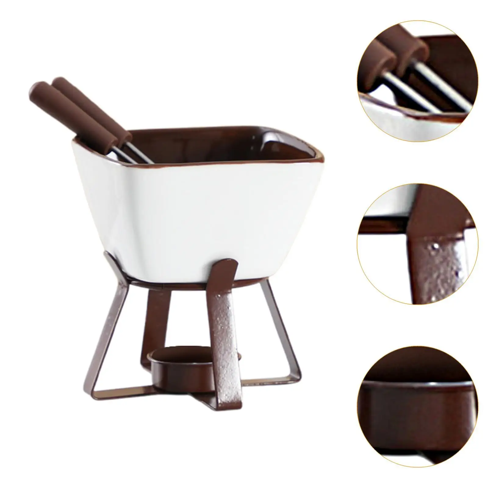 Creative Ceramic Hotpot Cheese Melting Insulated Pot Chocolate Hotpot Ice Cream Pot Circular Chocolate Stove Cooking Fondue