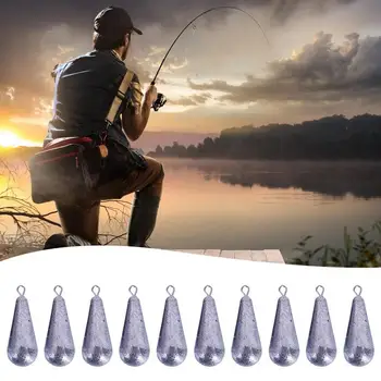 Drop Shot Rigs For Bass Fishing 10X Teardrop Shape Sturdy Lead Fishing Weights Sinkers 360 Degree Rotatable Drop Shot Rig 2