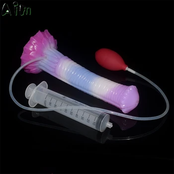 New Squirting Dildo Silicone Animal Horse Penis With Sucker Spray Ejaculation Dildo Ogasm Fetish Sex Toys Shop For Women 5