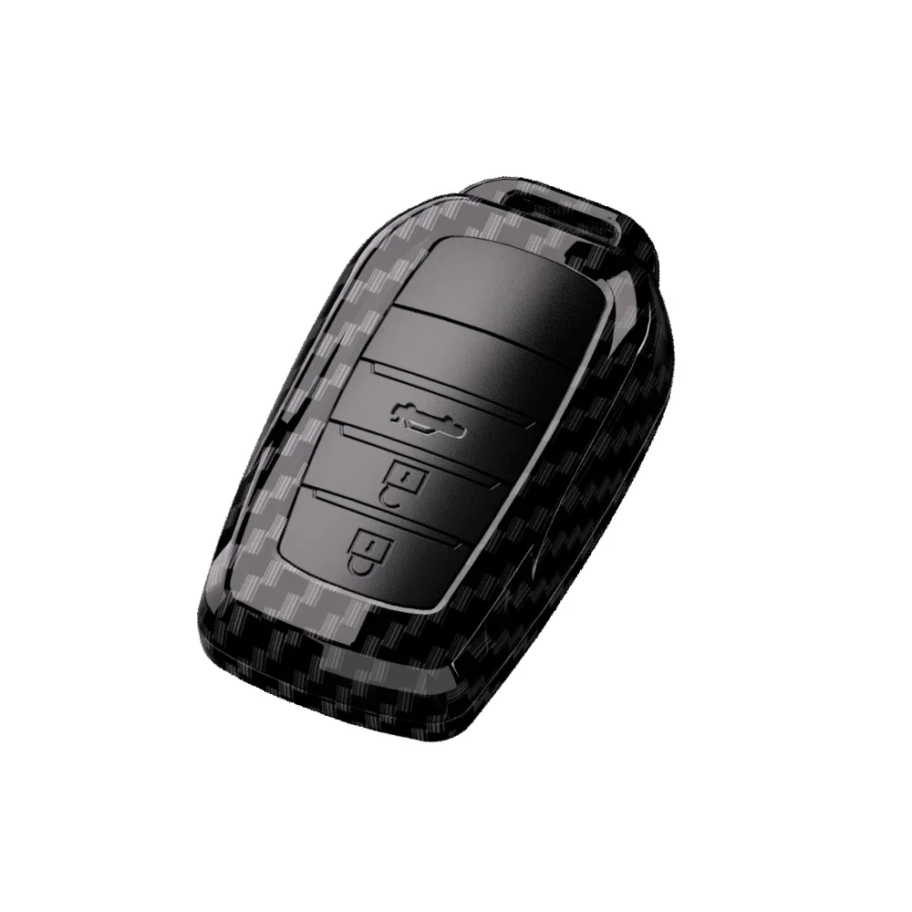 ABS 탄소 섬유 자동차 플립 키 케이스 커버, Toyota Sienna Rav4 Crown Hilux Fortuner Camry Land Cruiser Prado Venza 액세서리