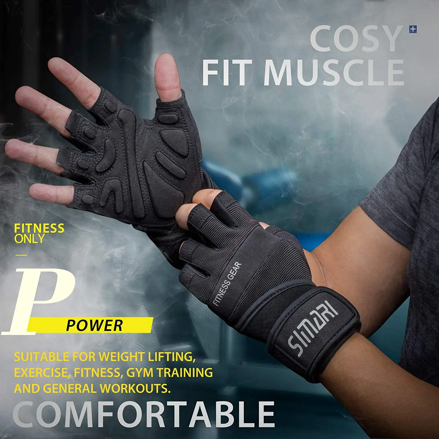 Weightlifting Gloves Gym Gloves Fitness Weight Lifting Body Building Wrist Wrap Training Sport Half Finger Workout Fitness Gloves for Men Women