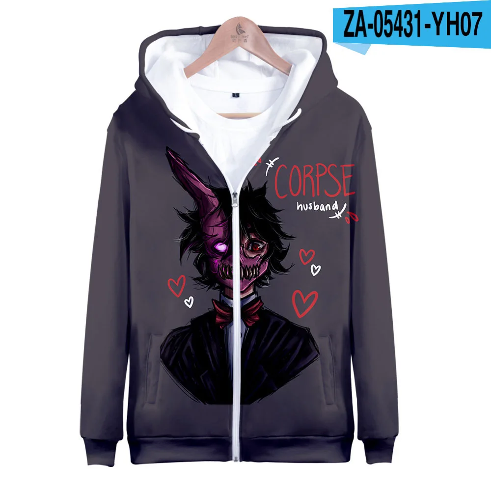 

2022 Corpse Husband Print 3D Hoodies Zipper Holiday Men/Womens Hooded Streetwear Casual Style Clothes Kids Pullovers Clothes Top