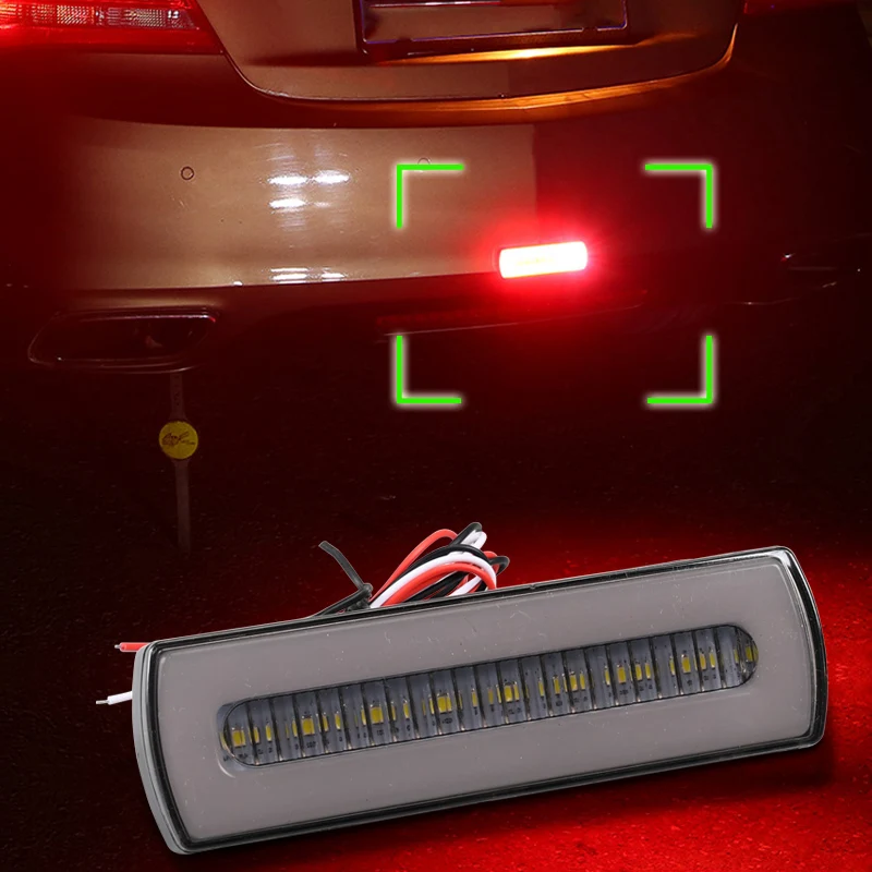 Led Brake Warning Lamp Waterproof Car Tail Light Dual Color Strobe