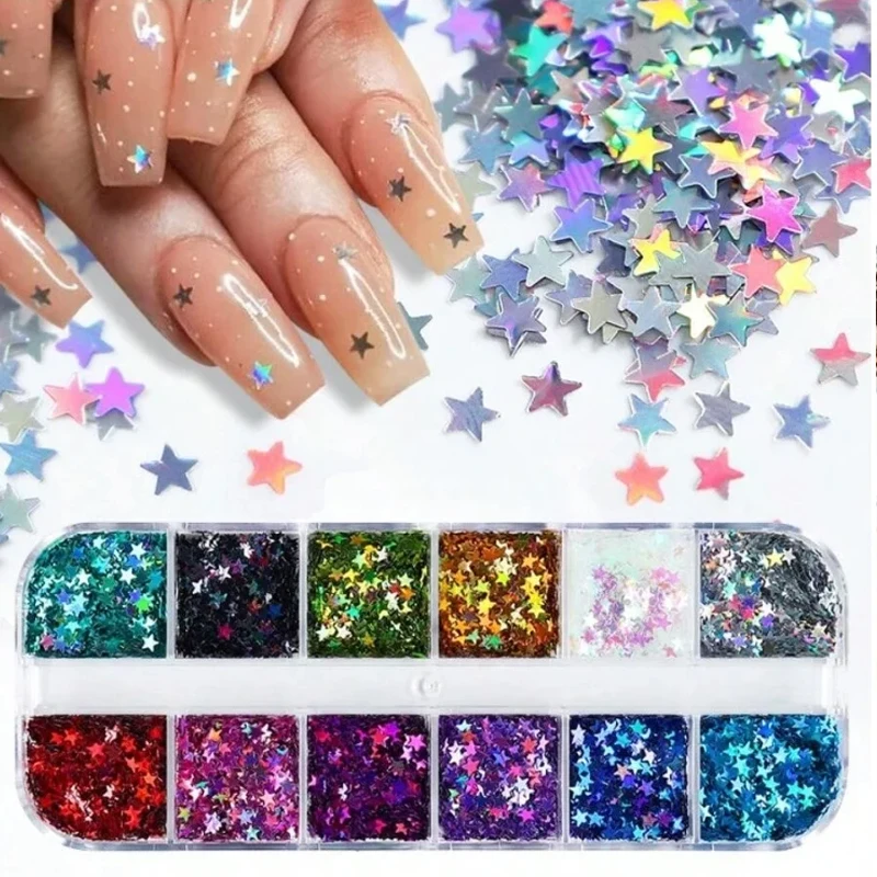 Holographic Butterfly Nail Charms with Sparkling Glitter Sequins