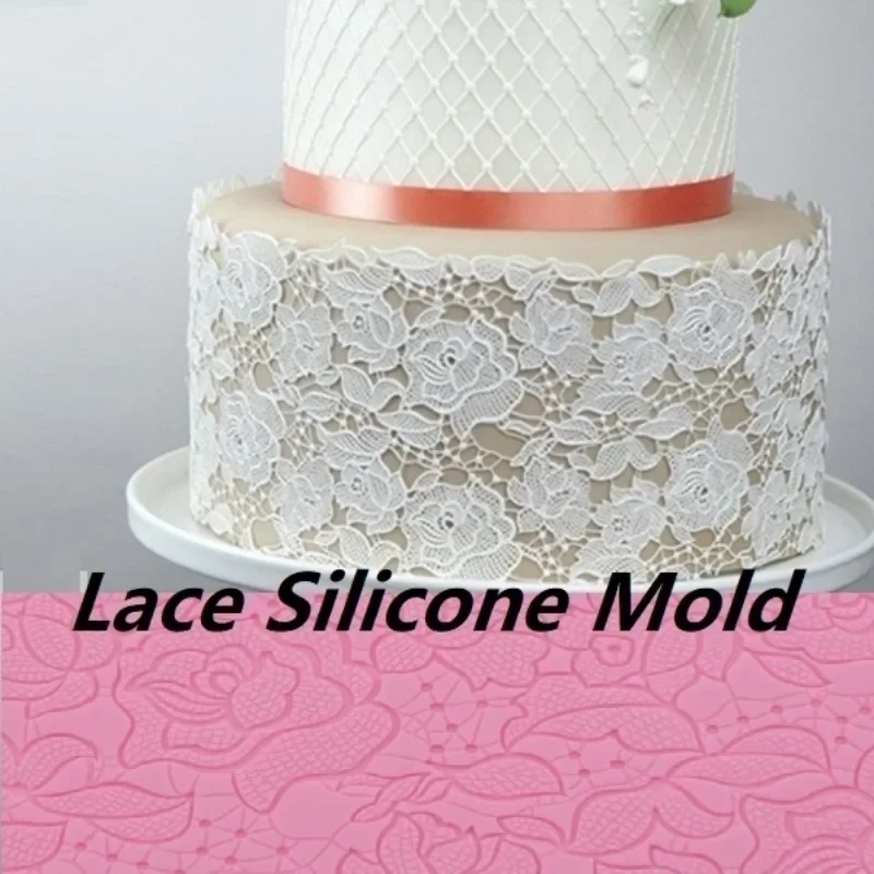 

Rose Silicone Mold Lace Mat Fondant Mould Cake Decorating Tool Chocolate Gumpastes Kitchen Accessories
