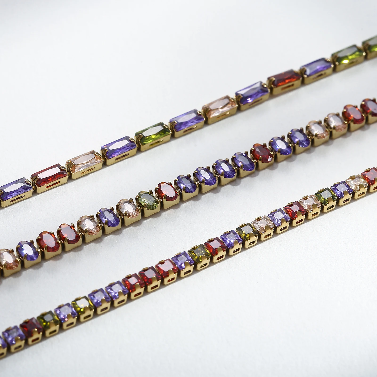 KALEN 5mm Geometrc AAA CZ Chain Tennis Necklace Women Girls Gift Jewelry Gold/Silver Color