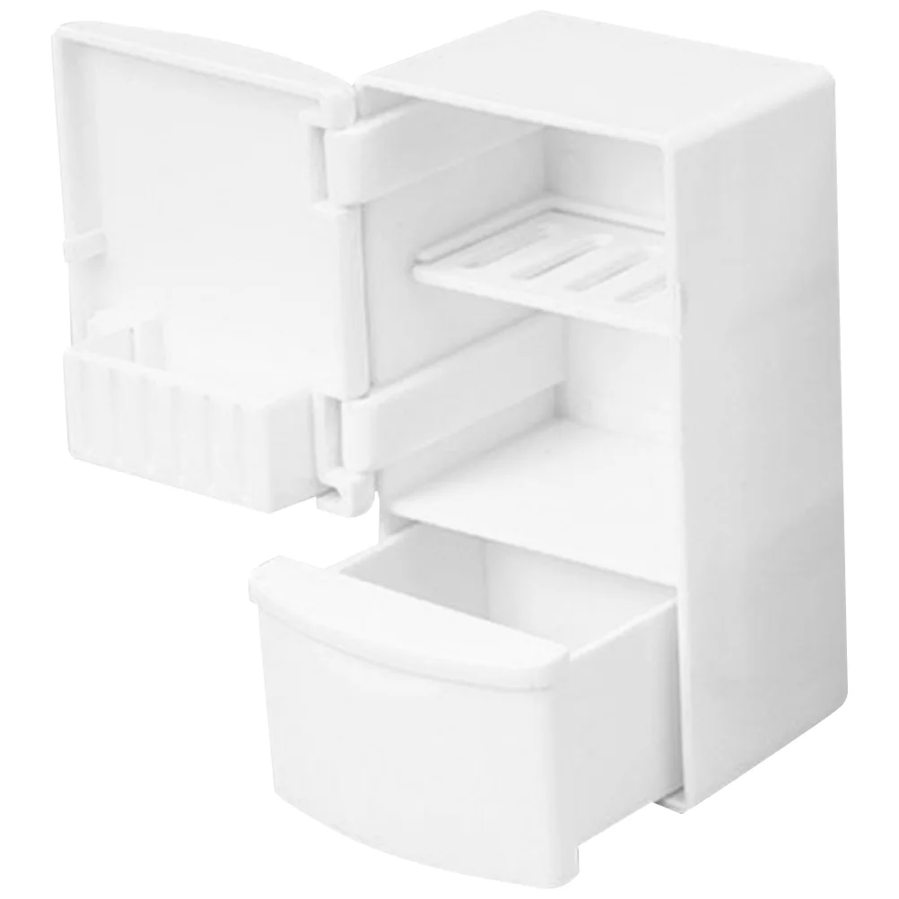 

Fridge Mini Artificial Flower Furniture Toy Freezer House White Things Toddler