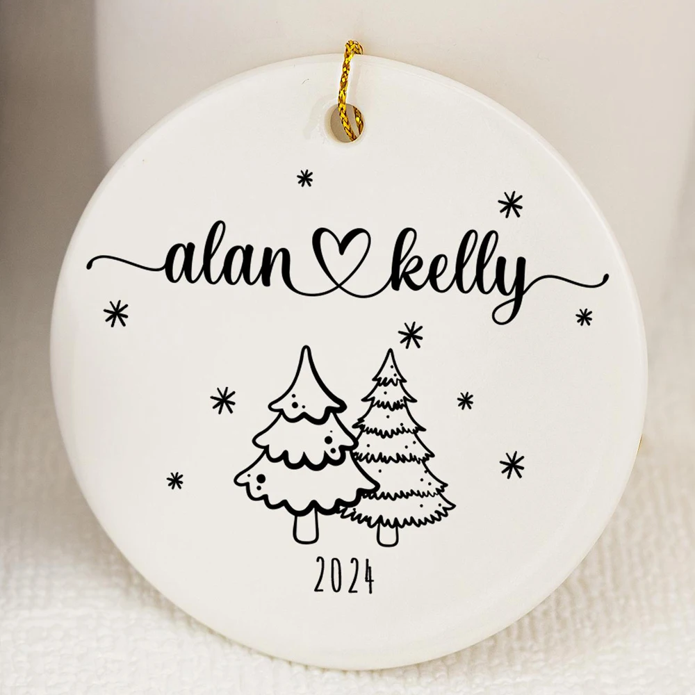 thumbnail image 1 of Regalos de Navidad personalizados Adorno de Navidad Árbol Decorar Recuerdo Decoración Adorno personalizado para casarse Ceremonia de boda, 1 of 5