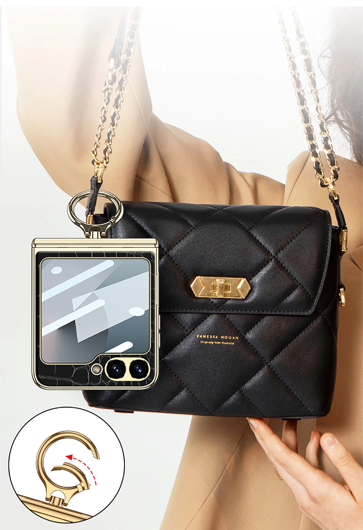 Luxury Plating Leather case for Samsung Galaxy Z Flip 6 magnetic all-included hi