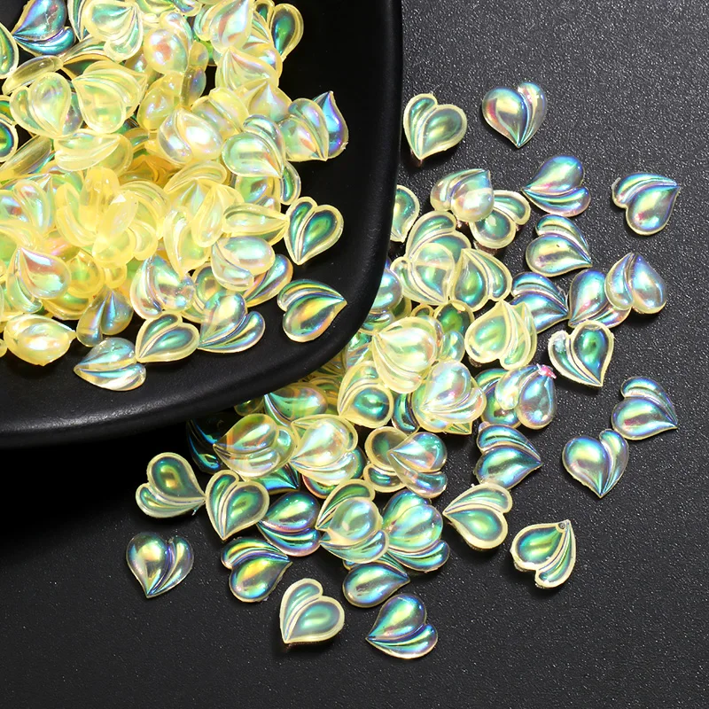 

100pcs Acrylic Nail Parts Heart Mixed Color Summer Clay Slice Decoration Professional Material Accessories All For Manicure
