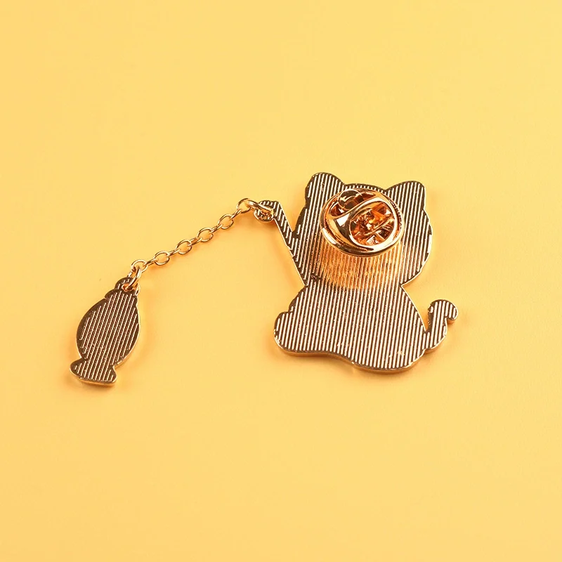 New Fashion Creative Cat Fishing Design Metal Brooch Cartoon Cute Animal Badge Pin Best Friend Gift Anime Pins Backpack Pins