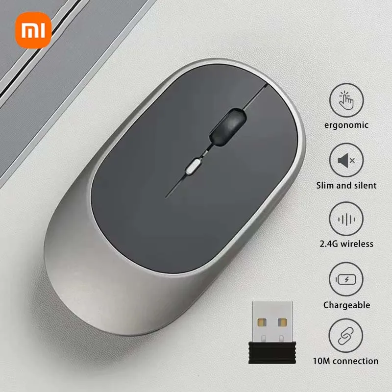 Wireless Mouse XIAOMI Bluetooth Wireless Mouse USB Rechargeable Ergonomics Adjustable DPI Office Silence Optical Electric 2.4G
