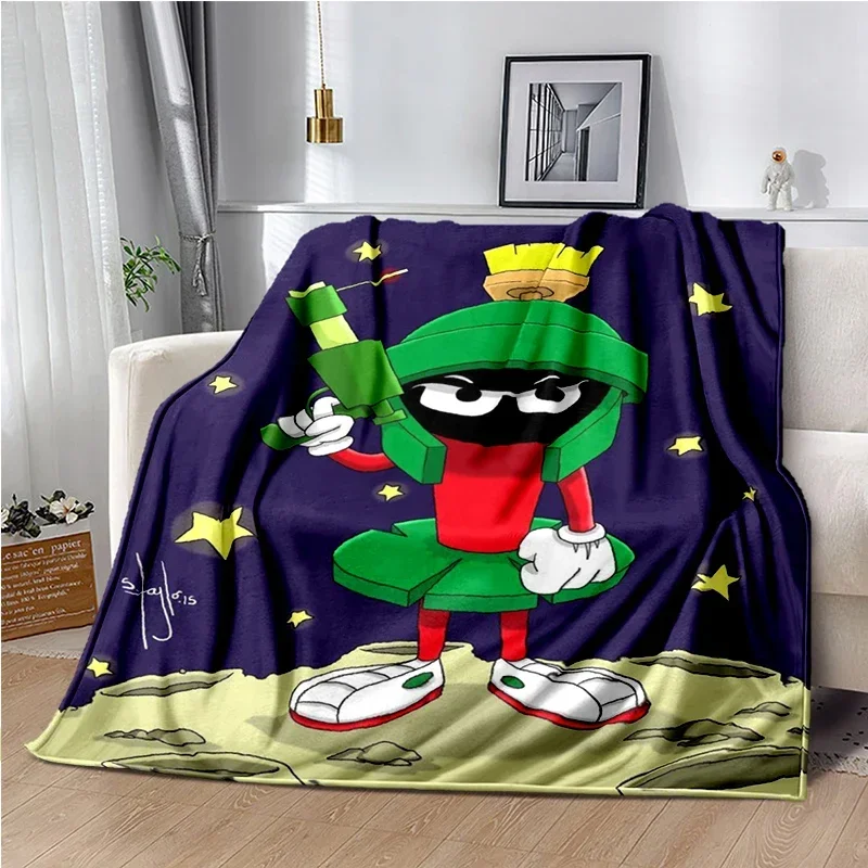 Marvin The Martian Animal Funny Throws Blanket Hiking Picnic Super Soft Quilt Bed Thermal Kawaii Flannel Blanket birthday gift 2