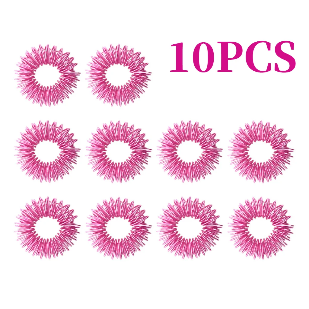 Acupressure Rings Spiky Sensory Finger Rings Set for Teens Adults Stress Reducer Massager Stress Relief Fidget Toys 10PCS/Pack