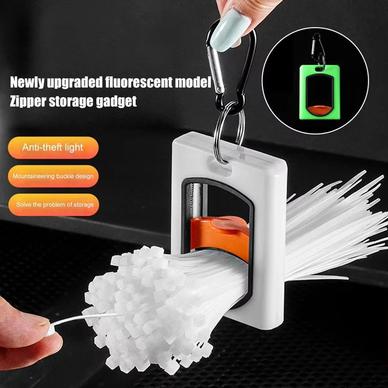 Fluorescent Portable Reusable Cable Tie Organizer & Storage Tool