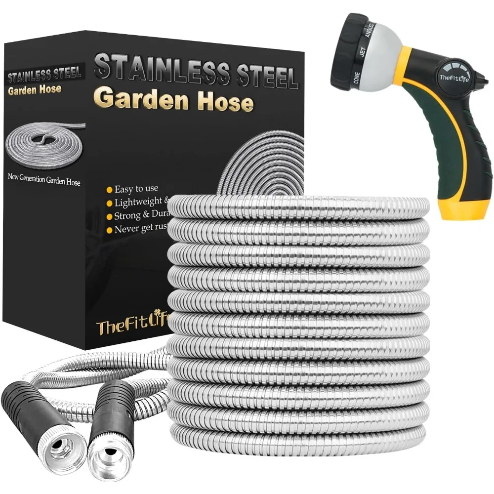 metal-garden-water-hose-upgrade-leak-and-fray-resistant-design-stainless-steel-with-solid-fittings-and-sprayer-nozzle