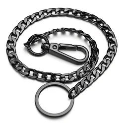 Long Metal Keychain Wallet Belt Chain - Rock Punk Jewelry (Black)