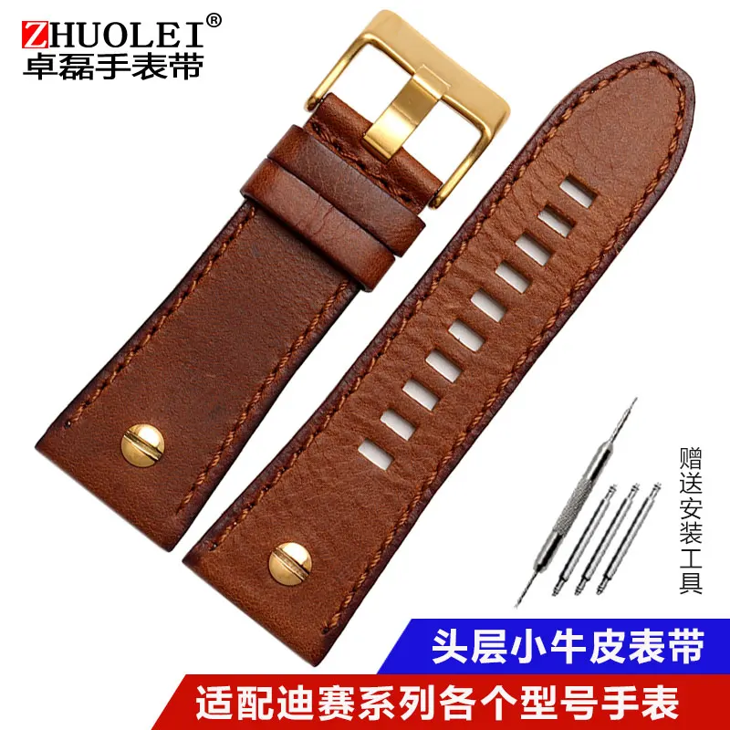 Quality Genuine Retro Leather Watchband for Men – Vintage Italian Leather Strap 22mm, 24mm, 26mm