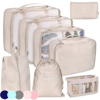 New 8PCS Set Organizer bags for Travel Organizer Bags Accessories Luggage Suitcase Organizer Waterproof Wash Bag Clothes Storage 2