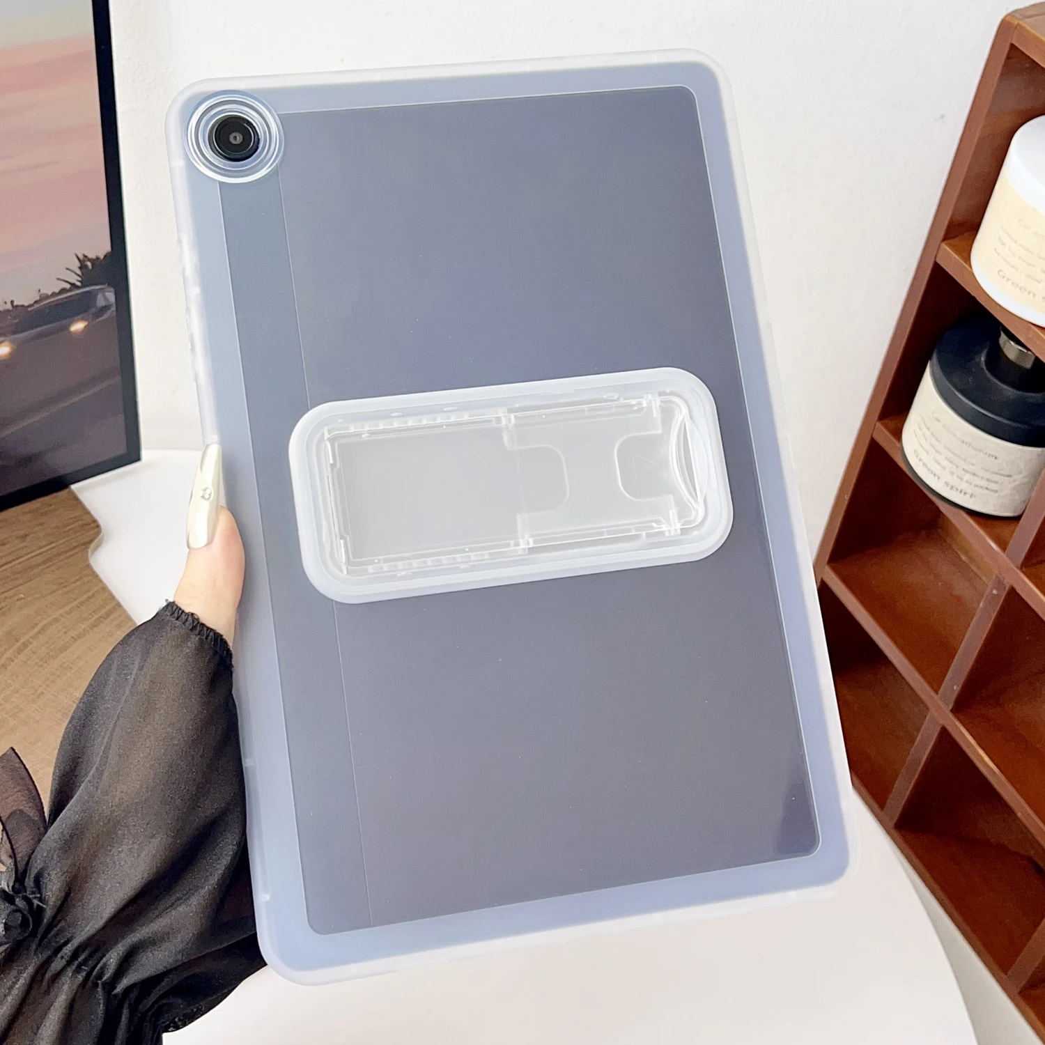 Transparent Kickstand Tablet Case with Clear Stand and Protective Cover