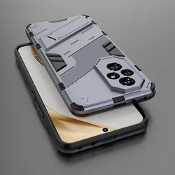 Armor Shockproof Hard Stand Phone Case with Bracket and Bumper for Plastic (Gray)
