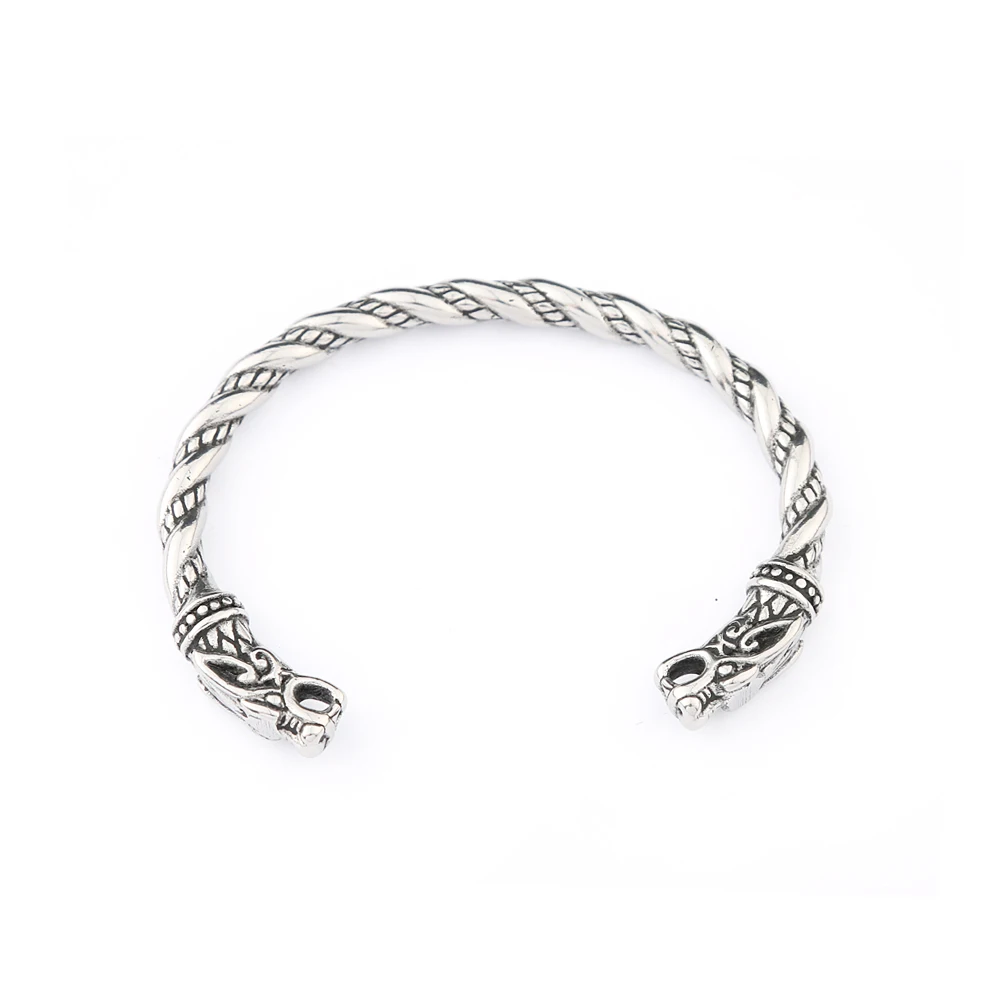 Vikings Stainless Steel Double Dragon Bracelet For Men Women Punk Fashion Wristband Cuff Bangles Classic Vintage Animal Jewelry bangle bracelet,stainless steel bracelet
