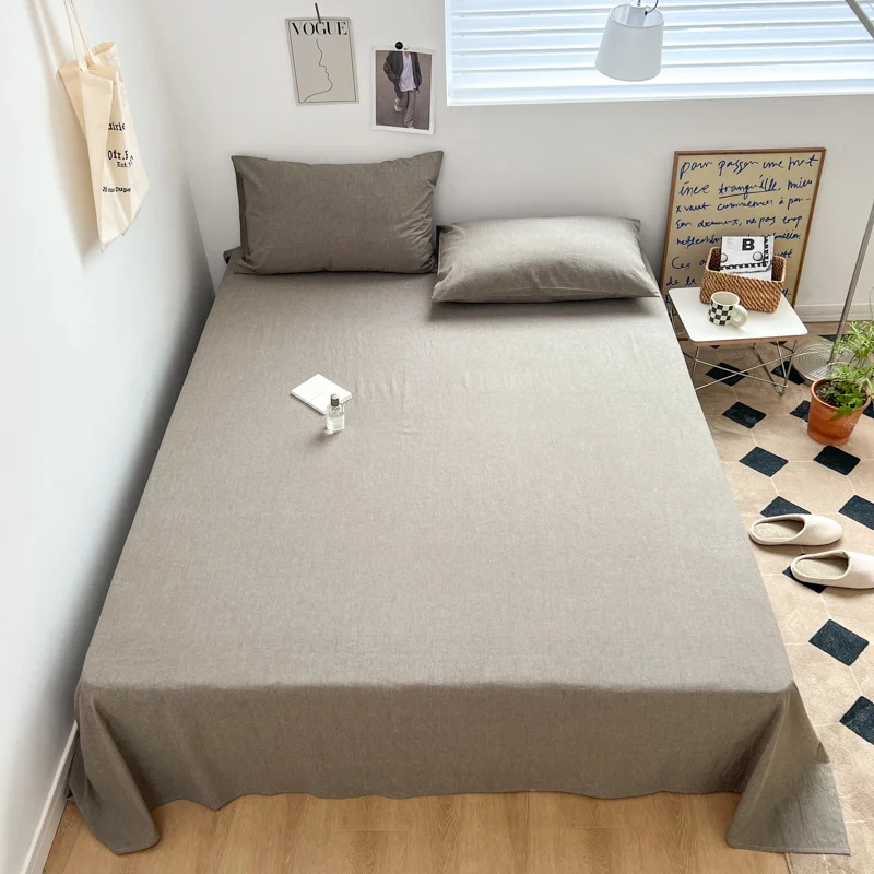 

Bedding pure cotton washed cotton bed pure cotton 2024 student dormitory solid color single and double