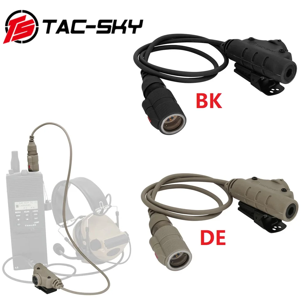 TS TAC-SKY Tactical PTT Adapter 6 Pin V2 U94 PTT Compatible PRC 148 152 163 Walkie Talkie Model for Airsoft Sports  Headset