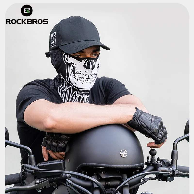 ROCKBROS Motorcycle Scarf Cool Summer Mask Skull Print Moto Face Mask  Bicycle Balaclava Helmet Liner Breathable Cycling Mask - AliExpress